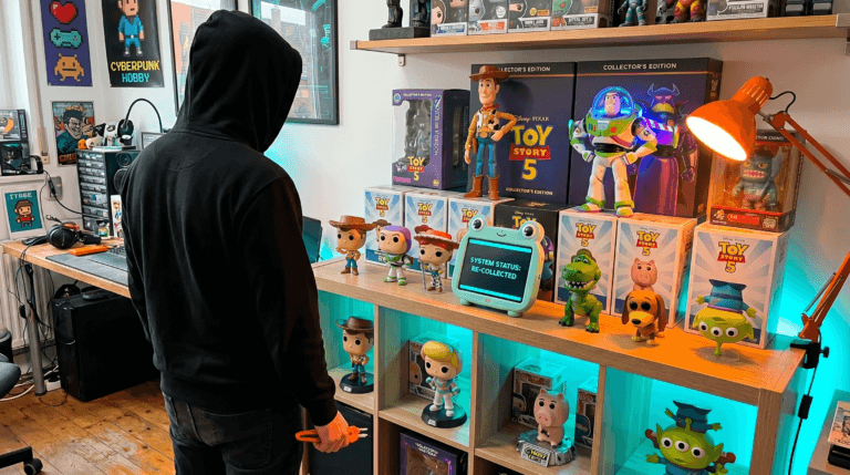 Funko Pops de Toy Story 30 anos e Toy Story 5 representando o colecionador do O Veredito Geek
